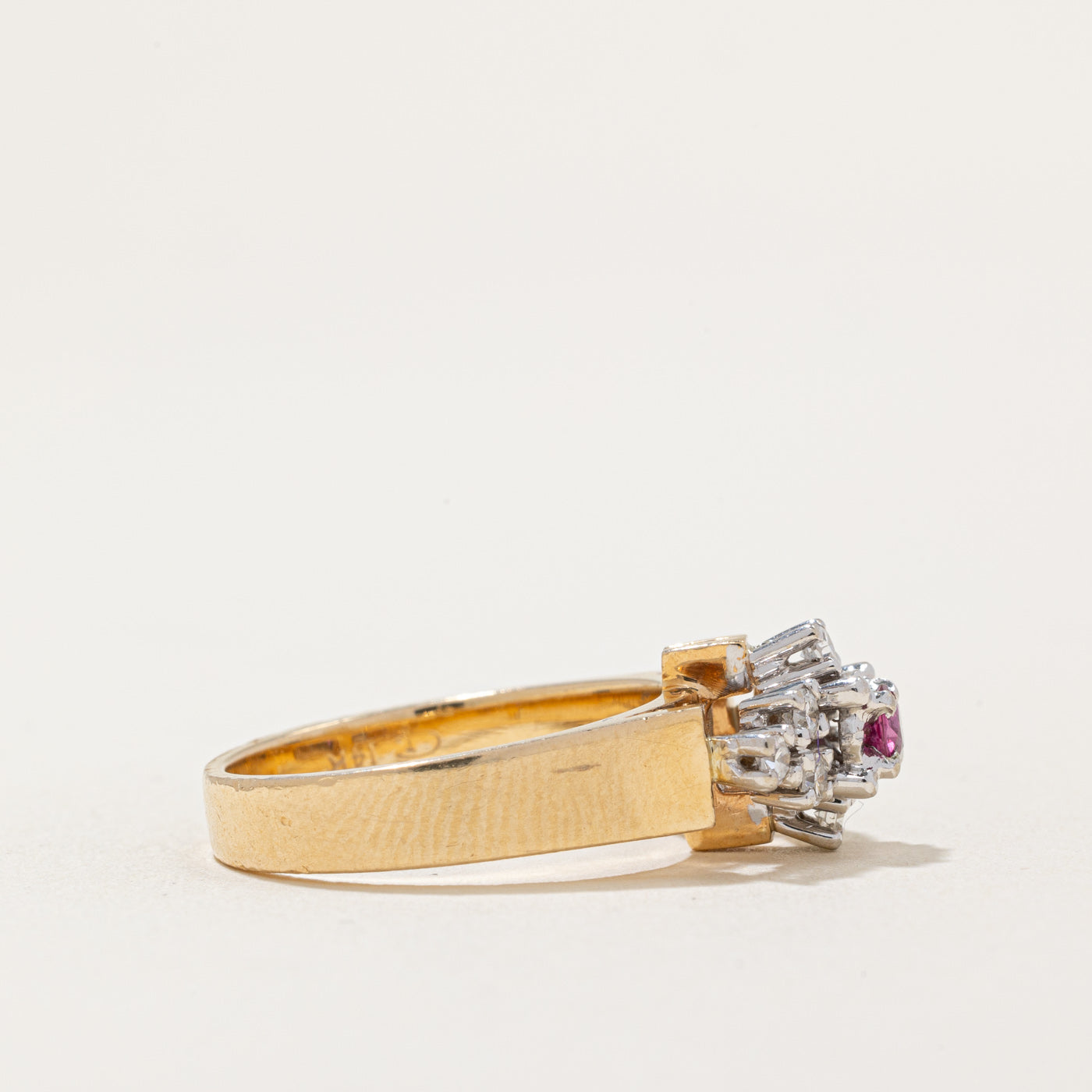 Ruby & Diamond Cocktail Ring | 0.12ct, 0.12ctw | SZ 6 |