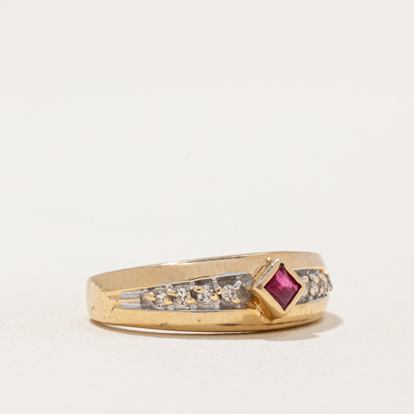 Ruby & Diamond Ring | 0.06ct, 0.02ctw | SZ 4.5 |