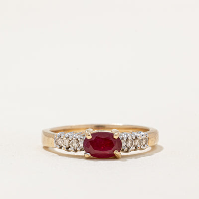 Ruby & Diamond Cocktail Ring | 0.28ct, 0.06ctw | SZ 5.5 |