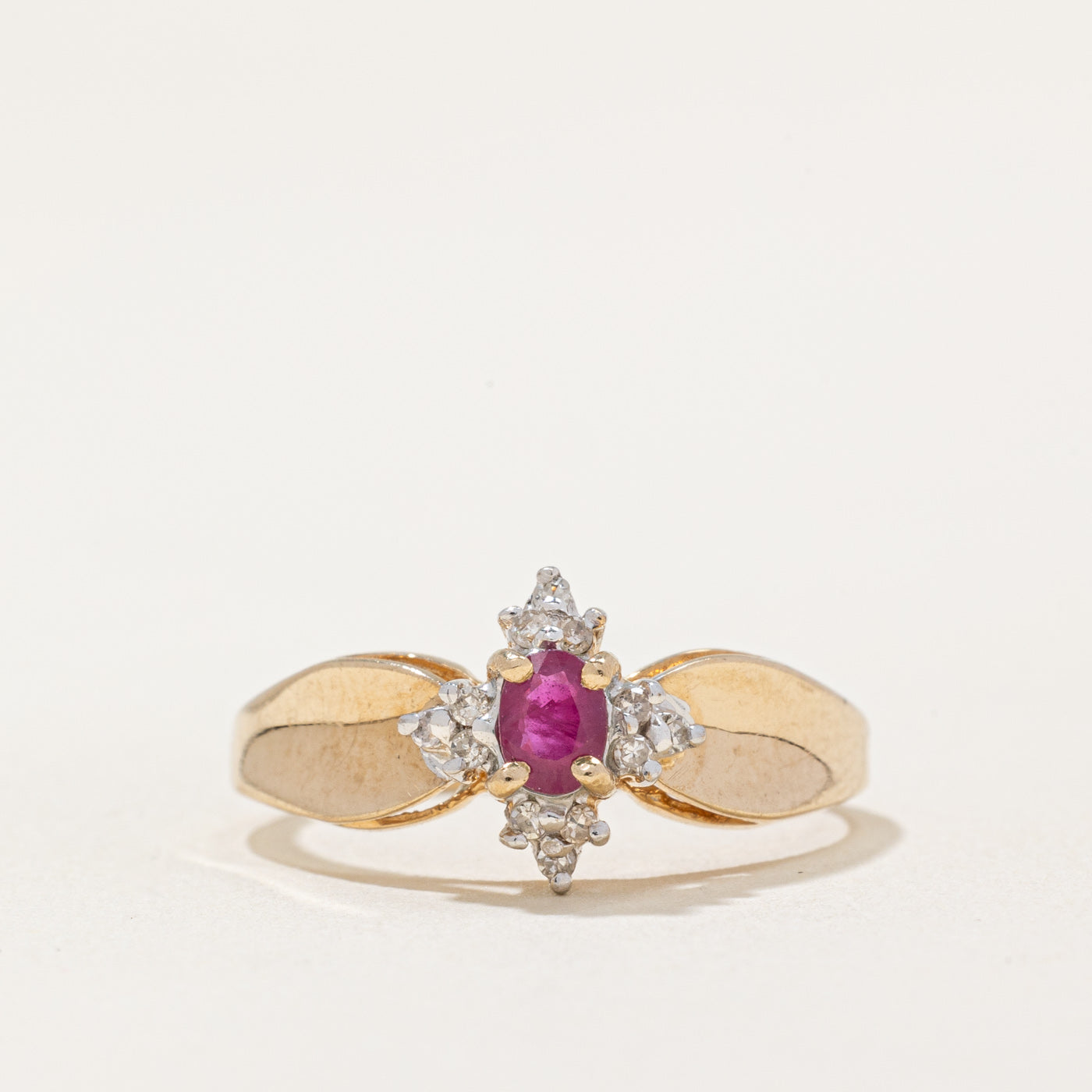 Ruby & Diamond Ring | 0.13ct, 0.06ctw | SZ 6 |