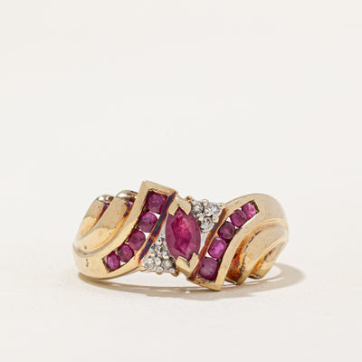 Ruby & Diamond Waterfall Ring | 0.30ctw, 0.02ctw | SZ 7 |