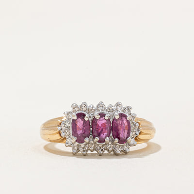 Ruby & Clear Sapphire Ring | 0.60ctw, 0.12ctw | SZ 5.25 |