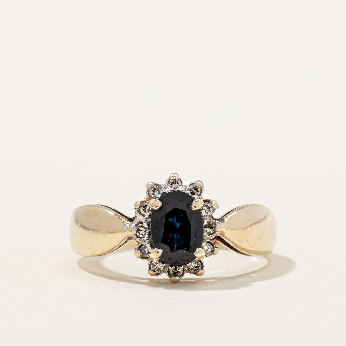 Sapphire & Diamond Halo Ring | 0.85ct, 0.08ctw | SZ 6.75 |