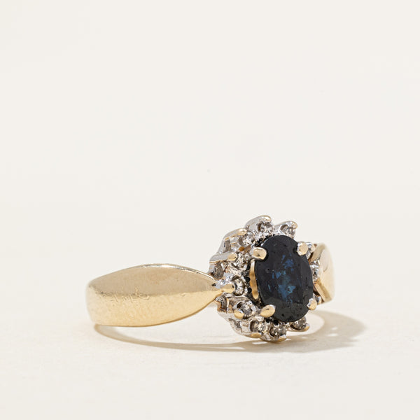 Sapphire & Diamond Halo Ring | 0.85ct, 0.08ctw | SZ 6.75 |