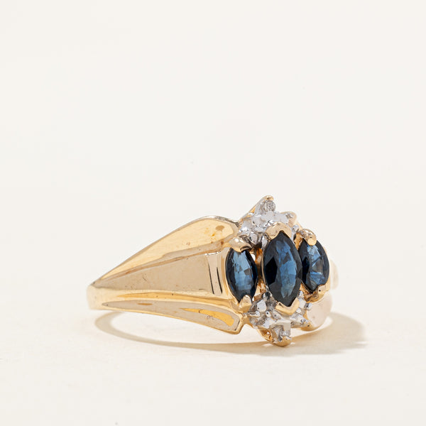 Sapphire & Diamond Cocktail Ring | 0.50ctw, 0.01ctw | SZ 7.5 |