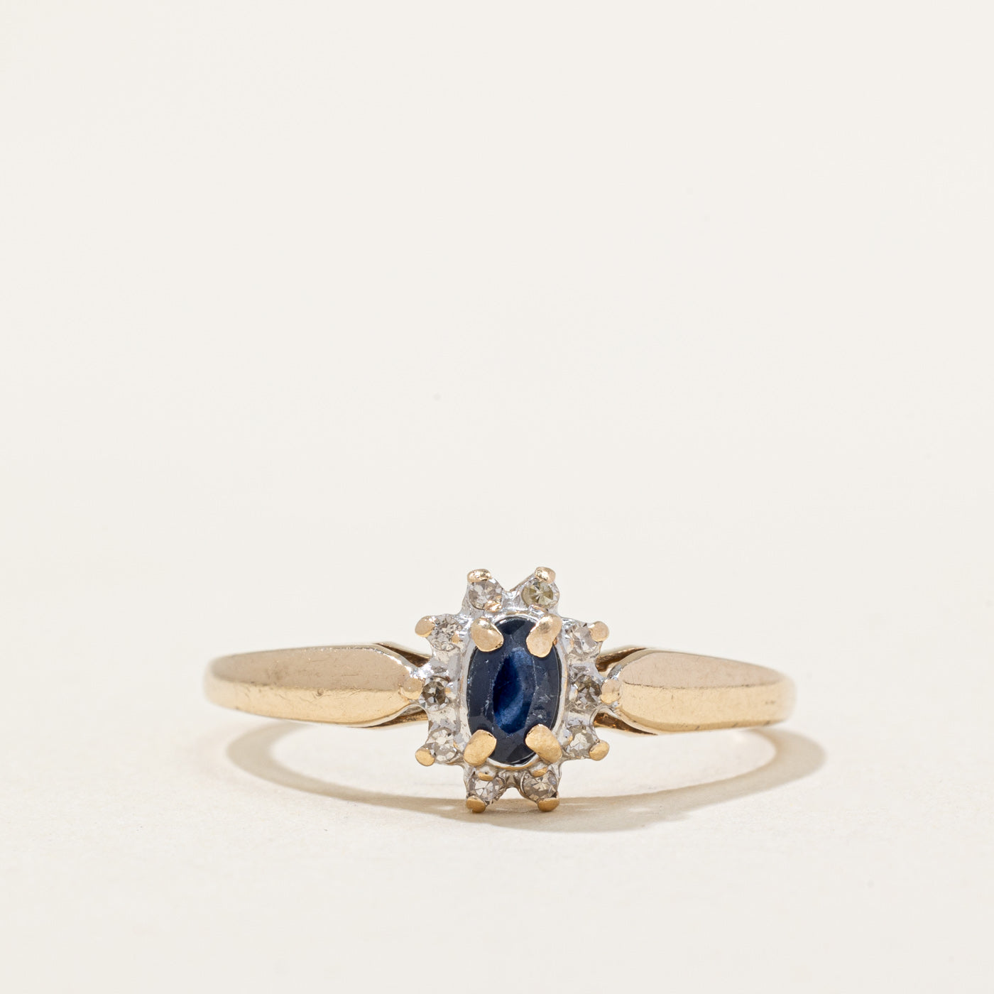 Sapphire & Diamond Halo Ring | 0.17ct, 0.05ctw | SZ 8 |