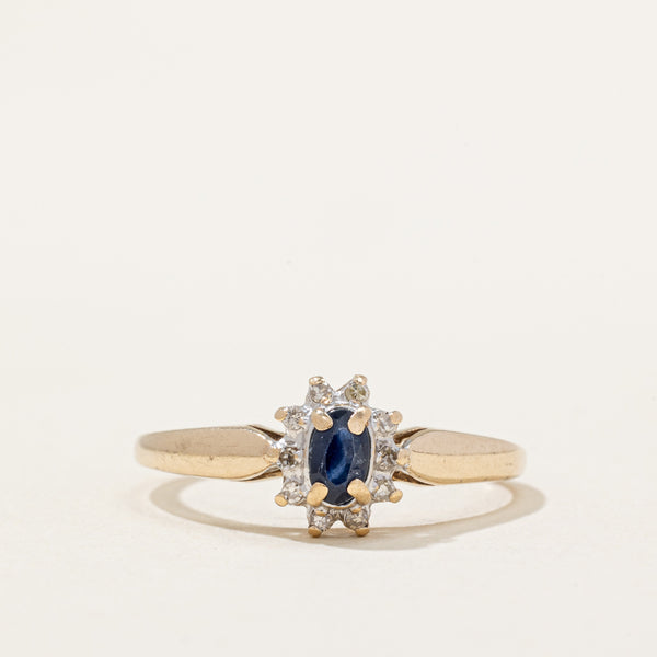 Sapphire & Diamond Halo Ring | 0.17ct, 0.05ctw | SZ 8 |