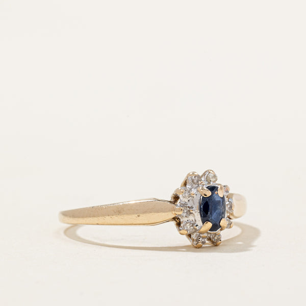 Sapphire & Diamond Halo Ring | 0.17ct, 0.05ctw | SZ 8 |