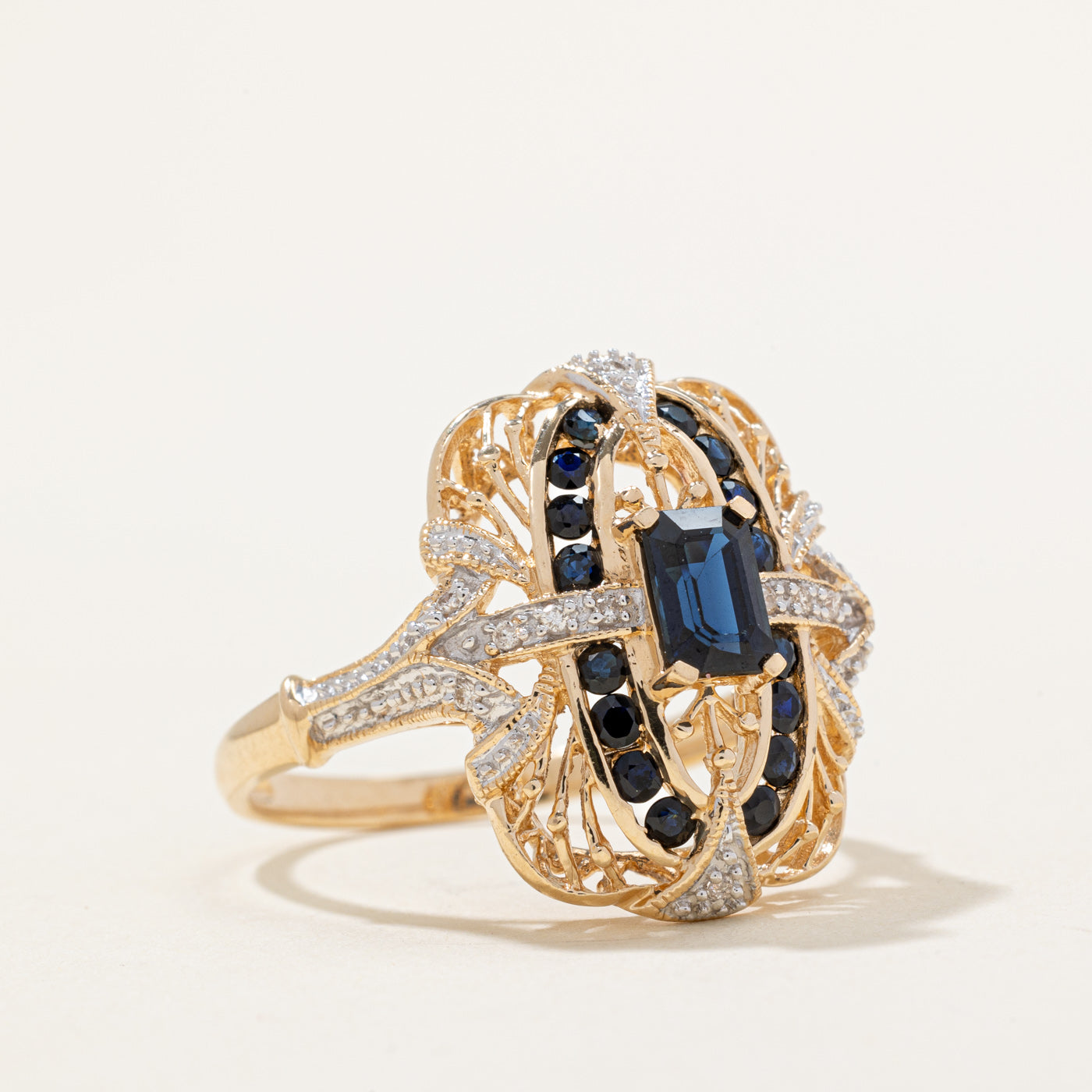 Sapphire & Diamond Cocktail Ring | 1.36ctw, 0.05ctw | SZ 9.75 |