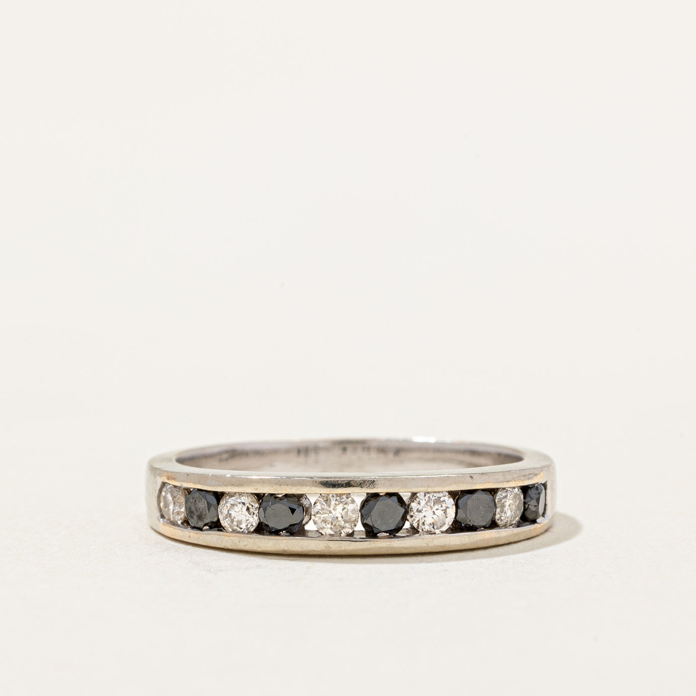 Channel Set Black & White Diamond Ring | 0.50ctw | SZ 6.25 |