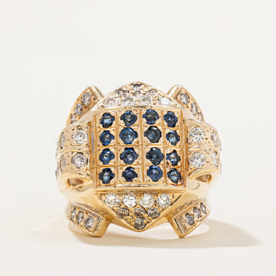 Diamond & Sapphire Cocktail Ring | 1.12ctw, 0.72ctw | SZ 6.5 |