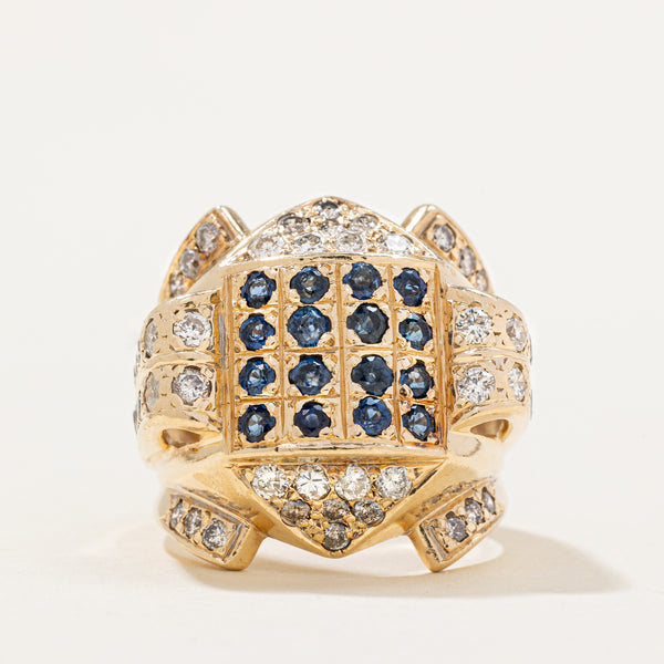 Diamond & Sapphire Cocktail Ring | 1.12ctw, 0.72ctw | SZ 6.5 |