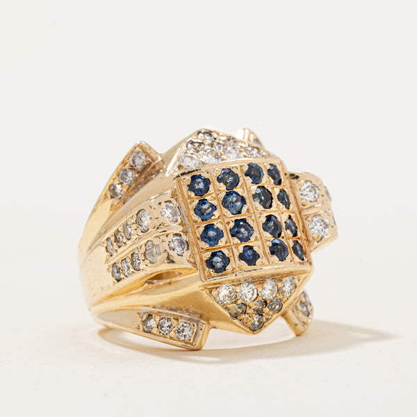 Diamond & Sapphire Cocktail Ring | 1.12ctw, 0.72ctw | SZ 6.5 |