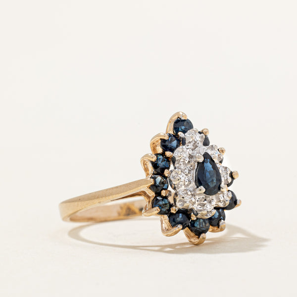 Sapphire & Diamond Pear Shaped Ring | 0.75ctw, 0.04ctw | SZ 6.25 |