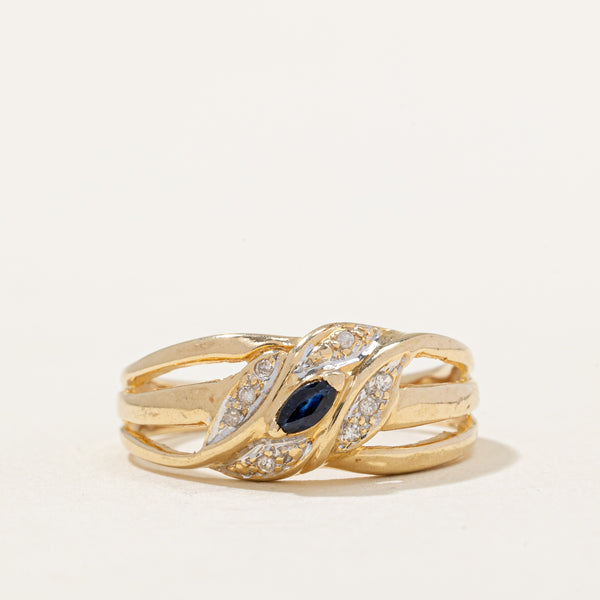 Sapphire & Diamond Ring | 0.07ct, 0.04ctw | SZ 7.25 |