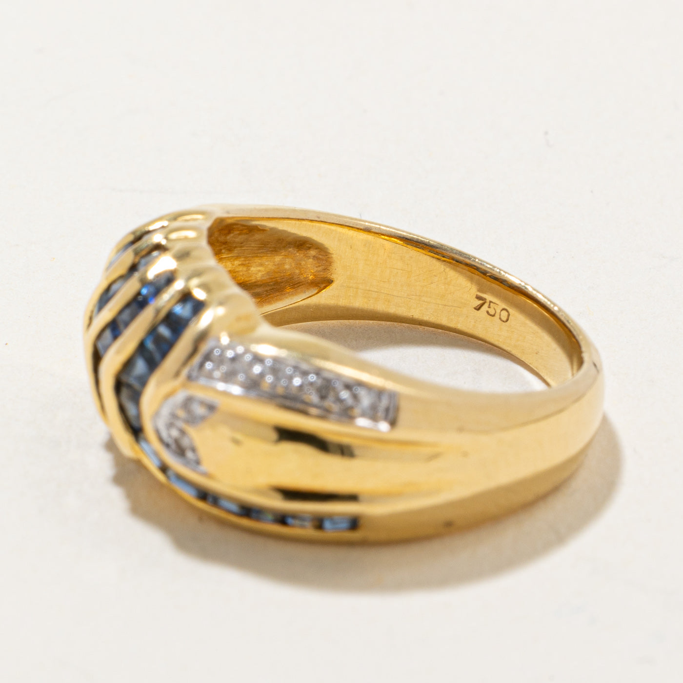 Sapphire & Diamond Waterfall Ring | 0.80ctw, 0.03ctw | SZ 6 |