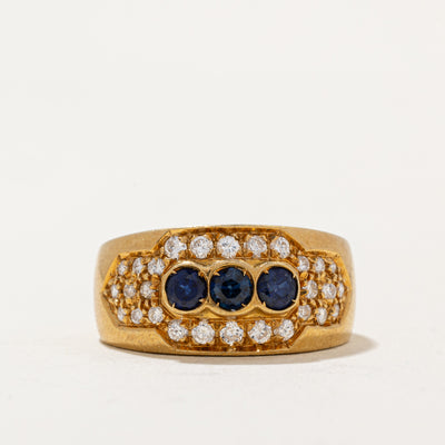 Sapphire & Diamond Cocktail Ring | 0.60ctw, 0.24ctw | SZ 6.5 |