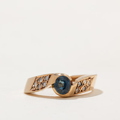 Sapphire & Diamond Bypass Ring | 0.36ct, 0.05ctw | SZ 4.25 |