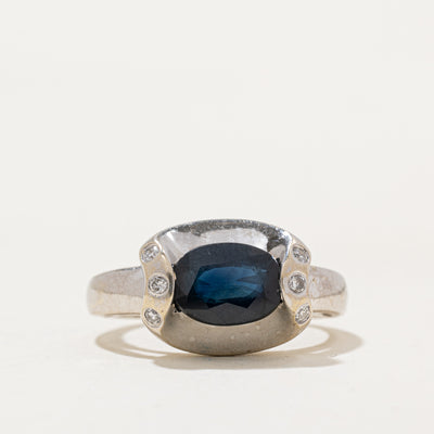 Tension Set Sapphire & Diamond Ring | 1.00ct, 0.05ctw | SZ 5 |