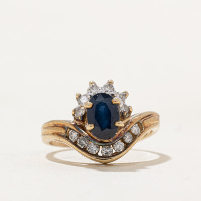 Sapphire & Diamond Cocktail Ring | 0.60ct, 0.08ctw | SZ 2.25 |