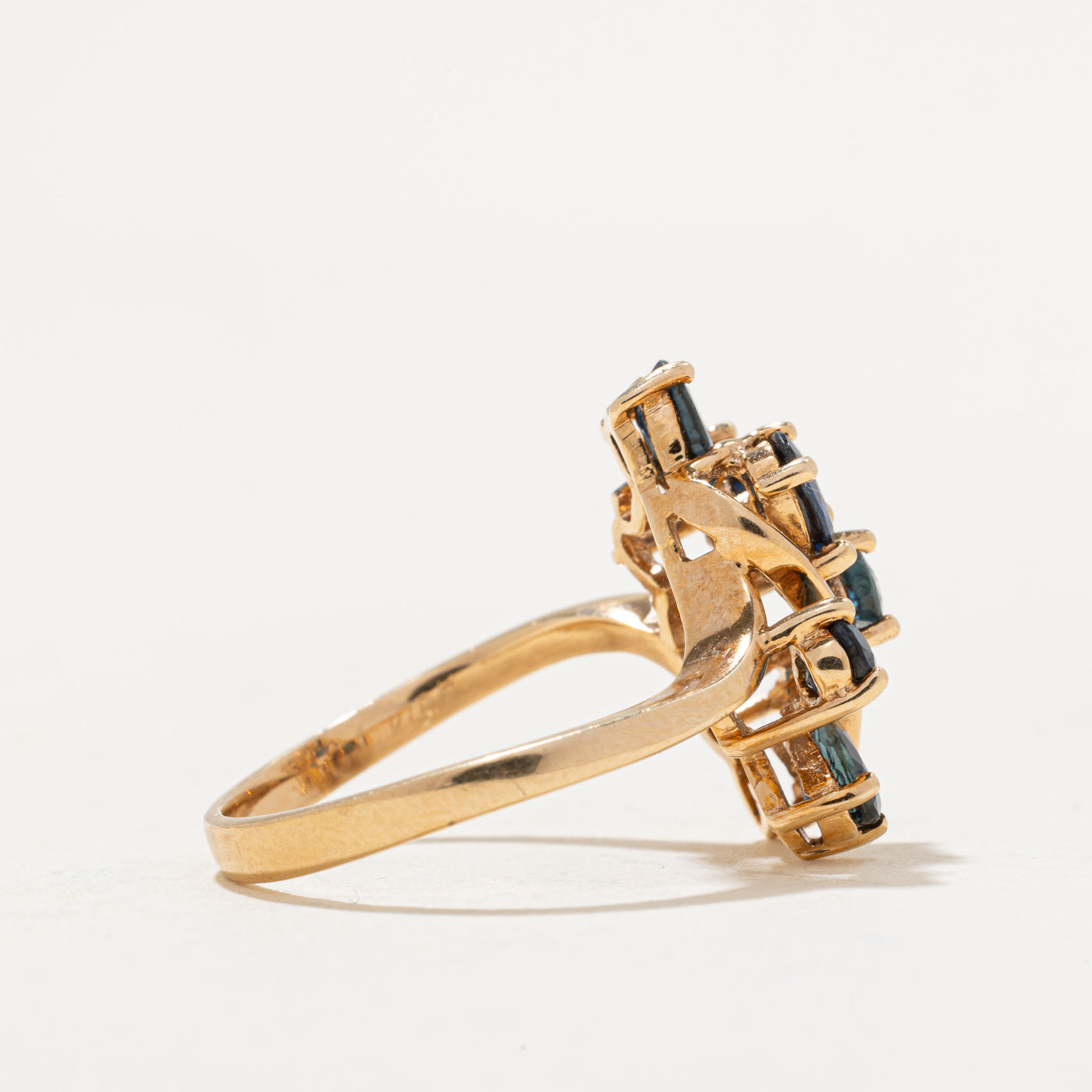 Bague saphir et diamants | 1,50 ct, 0,01 ct | Taille 6 | 