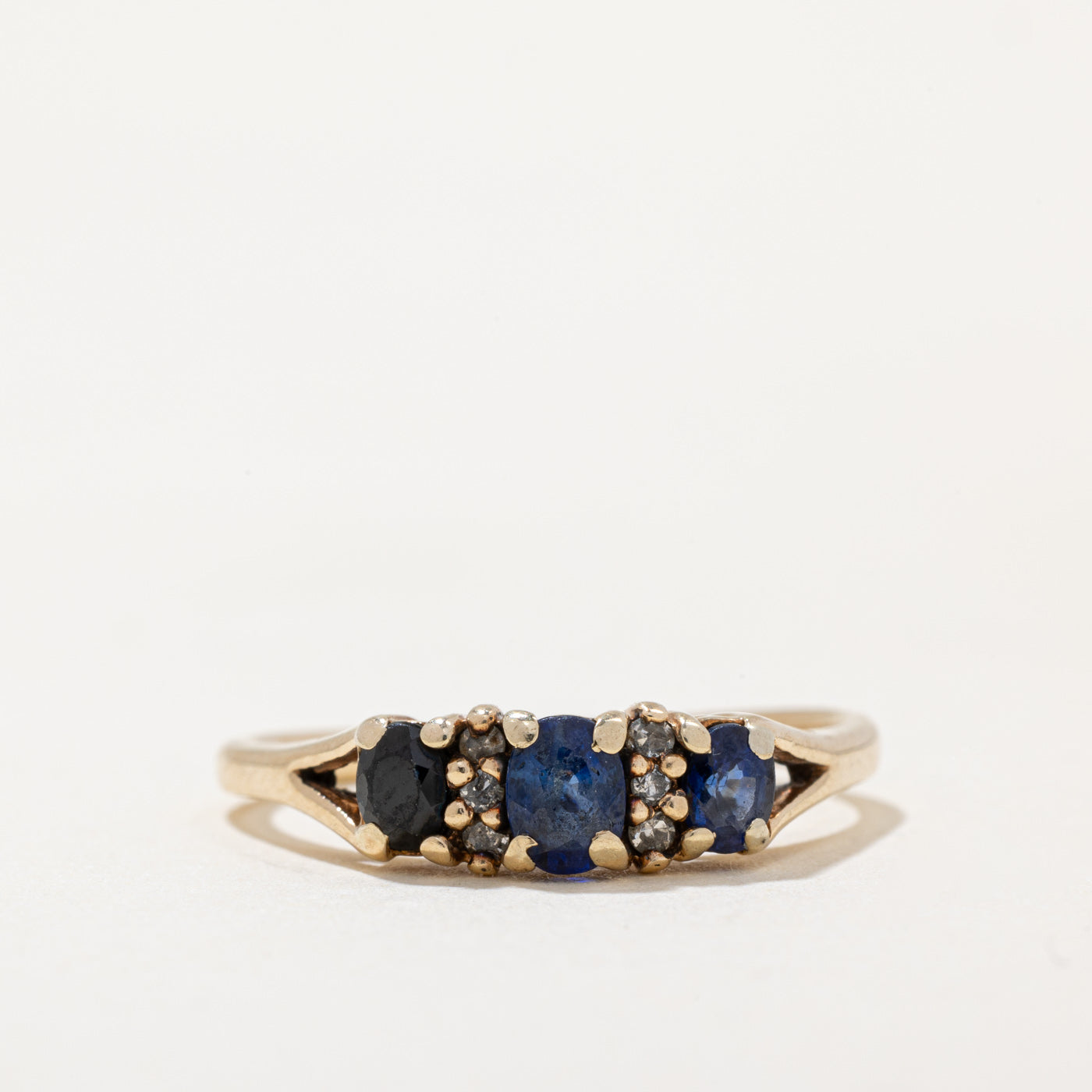 Natural & Synthetic Sapphire & Diamond Ring | 0.65ctw, 0.03ctw | SZ 7.5 |