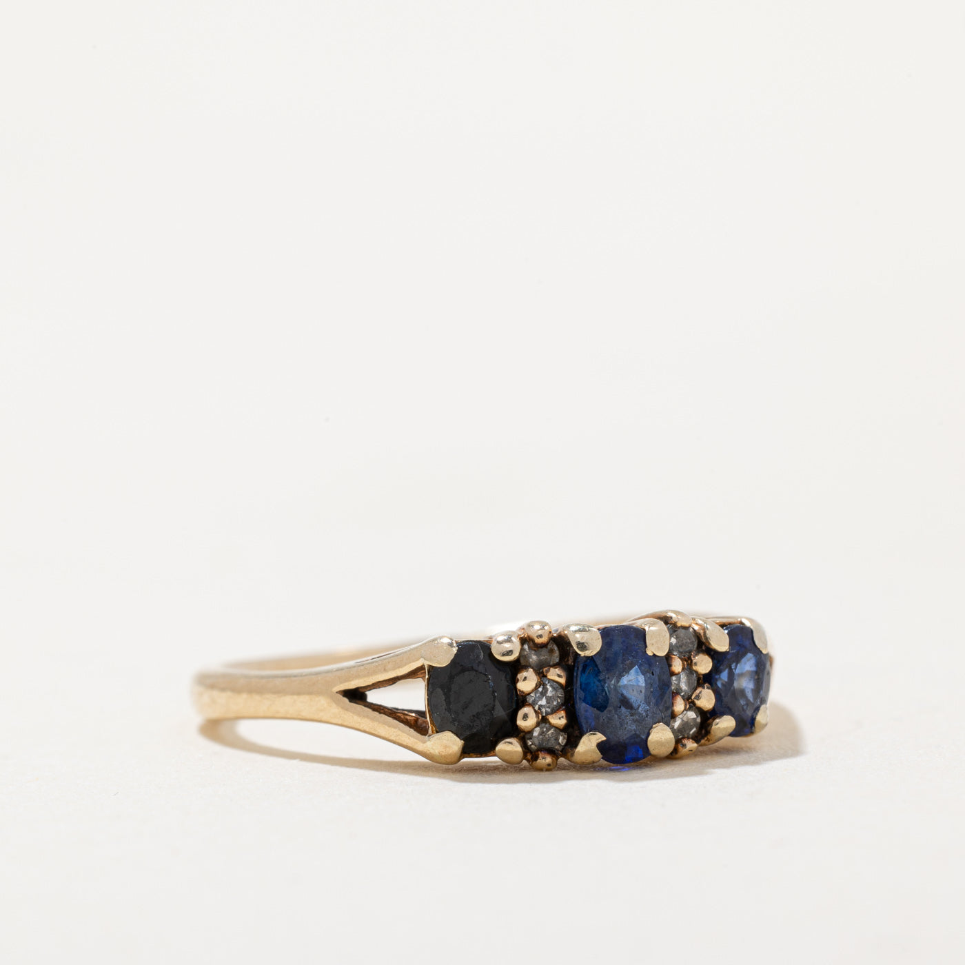 Natural & Synthetic Sapphire & Diamond Ring | 0.65ctw, 0.03ctw | SZ 7.5 |