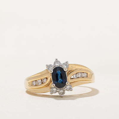 Sapphire & Diamond Cocktail Ring | 0.35ct, 0.15ctw | SZ 6 |