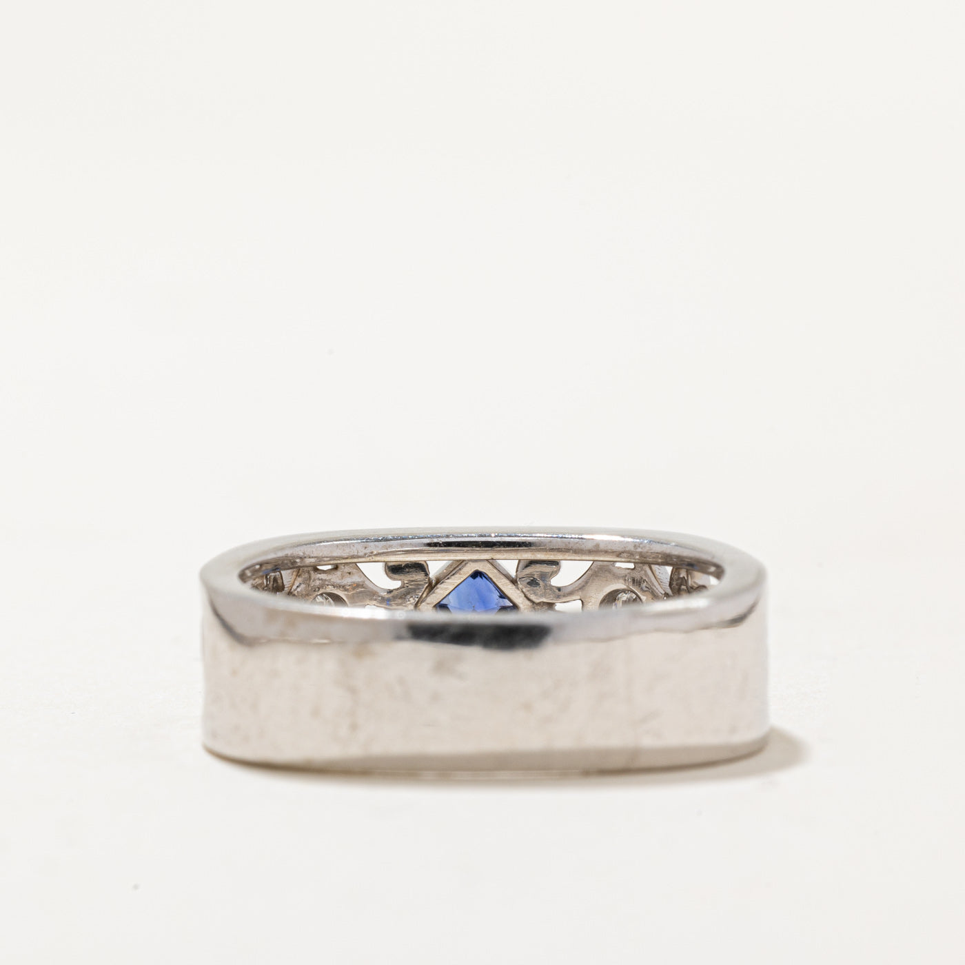 Sapphire & Diamond Soft Square Ring | 0.06ct, 0.10ctw | SZ 5.5 |