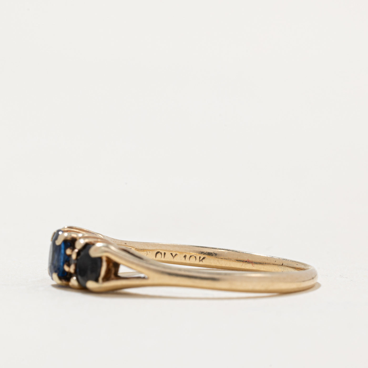Natural & Synthetic Sapphire & Diamond Ring | 0.65ctw, 0.03ctw | SZ 7.5 |