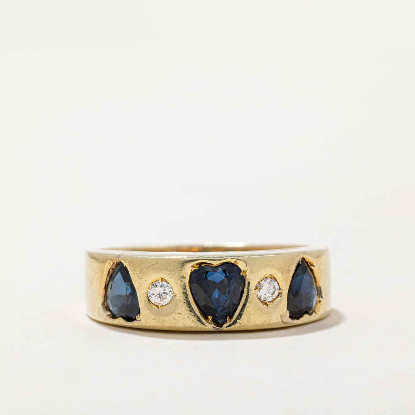 Bague cœur saphir et diamants | 0,75 ct, 0,05 ct | Taille 5 |