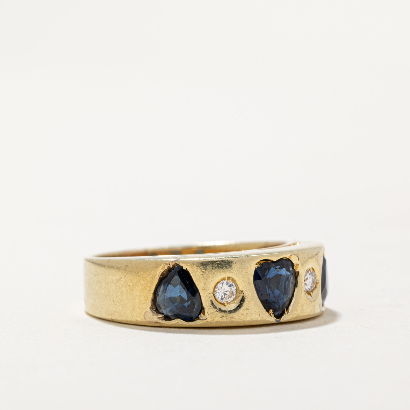 Bague cœur saphir et diamants | 0,75 ct, 0,05 ct | Taille 5 |