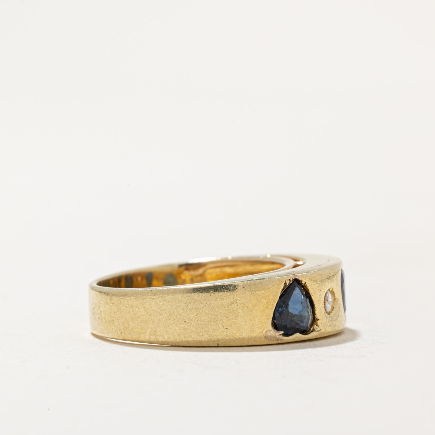 Bague cœur saphir et diamants | 0,75 ct, 0,05 ct | Taille 5 |