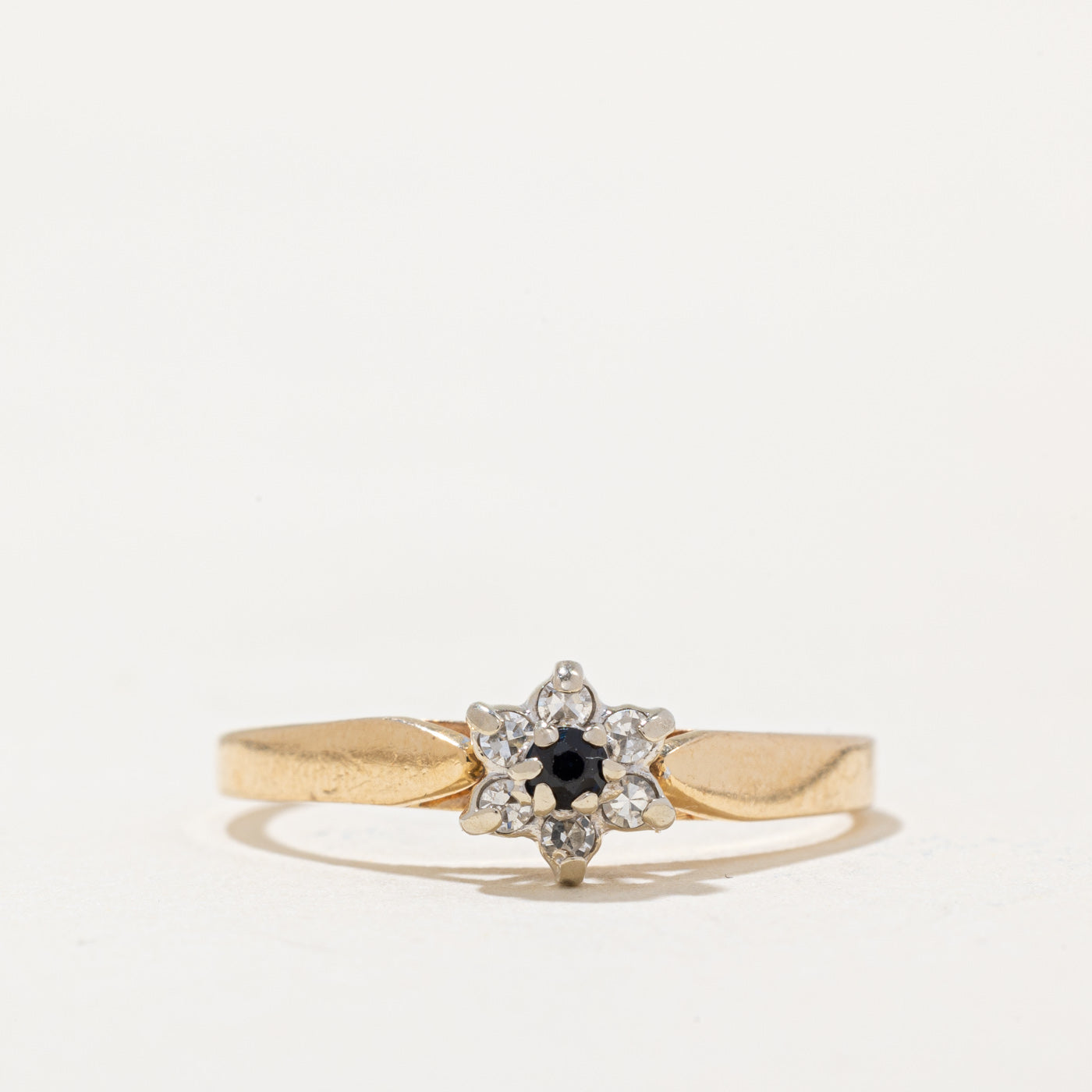 Blue & Clear Sapphire Ring | 0.10ctw | SZ 6.5 |