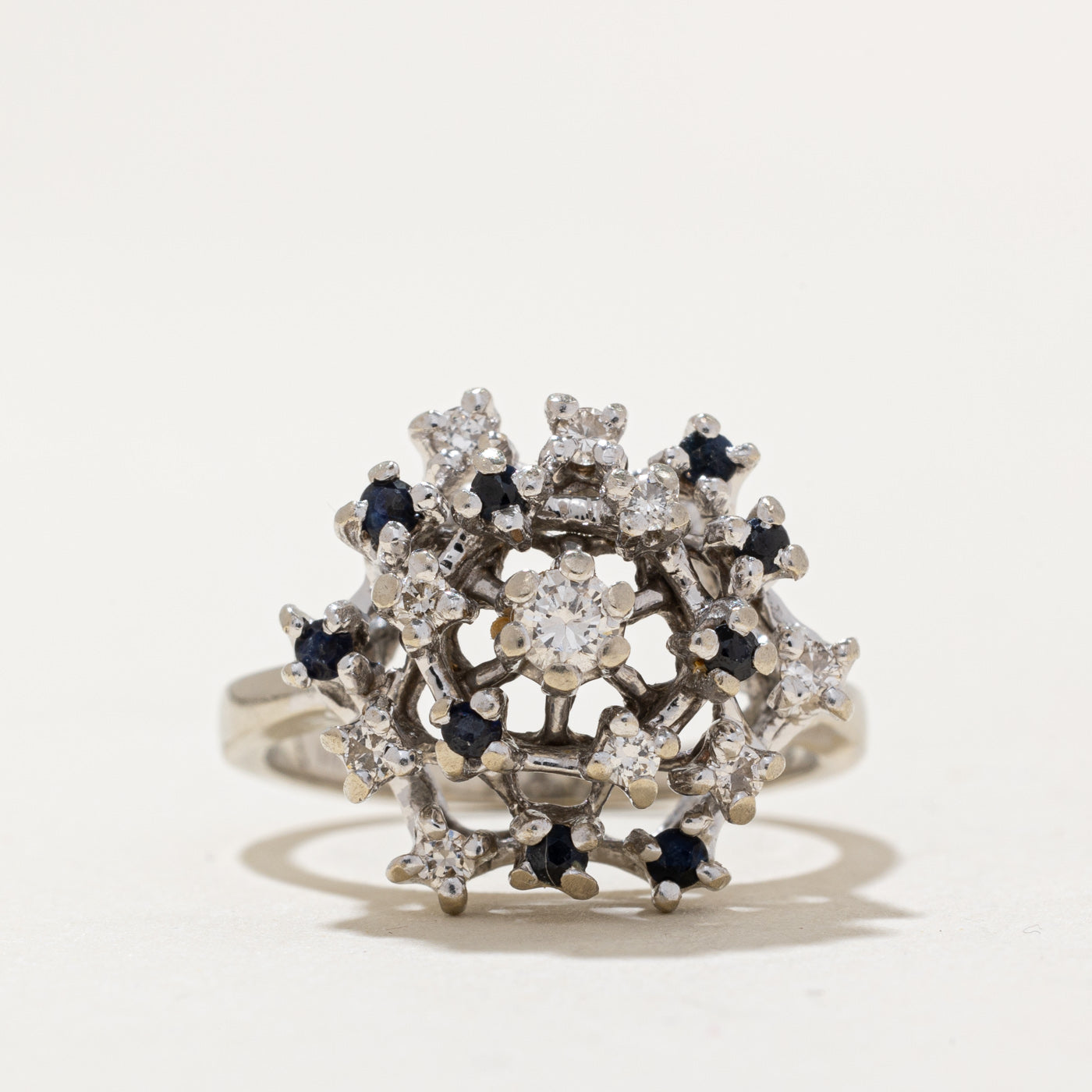 Diamond & Sapphire Cocktail Ring | 0.15ctw, 0.10ctw | SZ 5.5 |