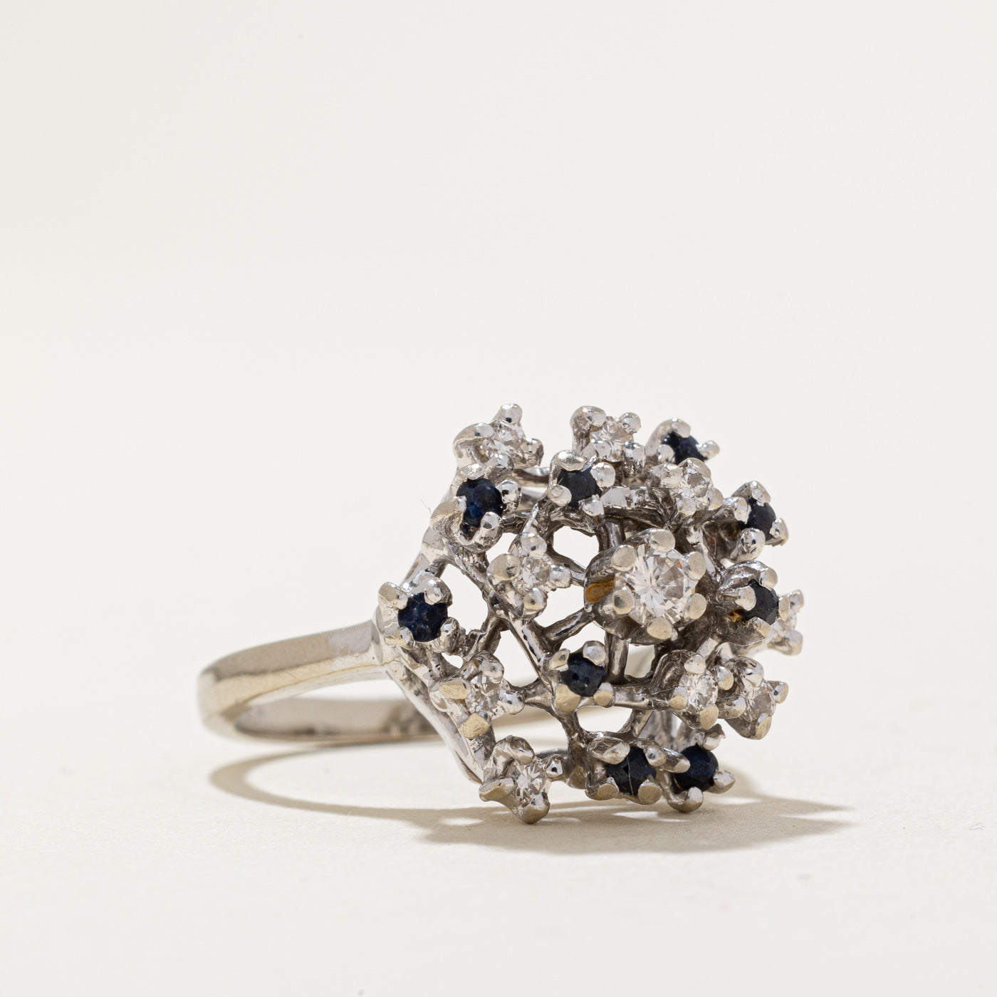 Diamond & Sapphire Cocktail Ring | 0.15ctw, 0.10ctw | SZ 5.5 |