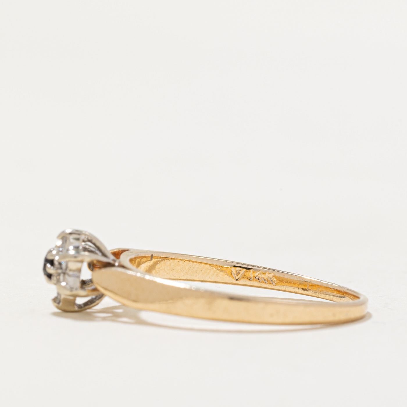 Blue & Clear Sapphire Ring | 0.10ctw | SZ 6.5 |