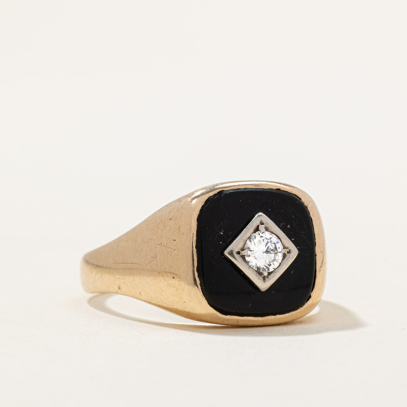 Onyx & Diamond Cocktail Ring | 2.00ct, 0.20ct | SZ 10.5 |