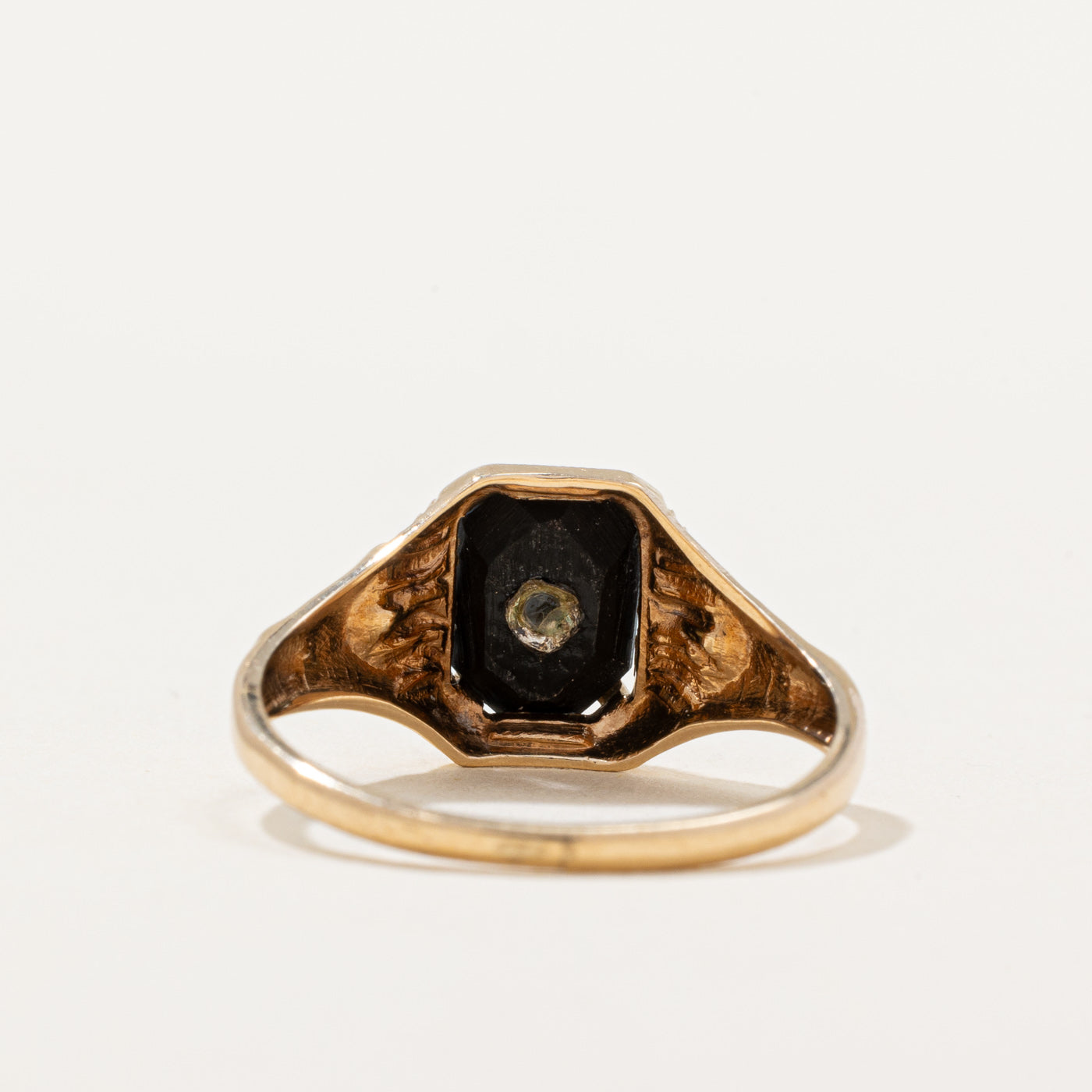 Onyx & Seed Pearl Ring | 0.55ct | SZ 5 |