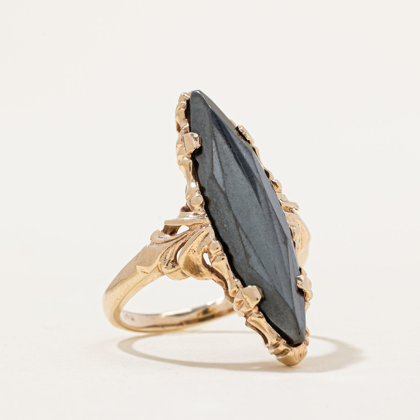 Hematite Navette Ring | 3.86ct | SZ 6.5 |