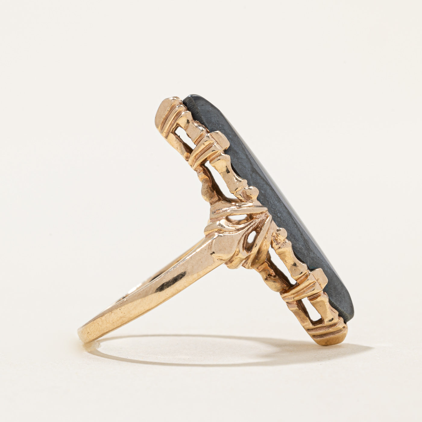 Hematite Navette Ring | 3.86ct | SZ 6.5 |