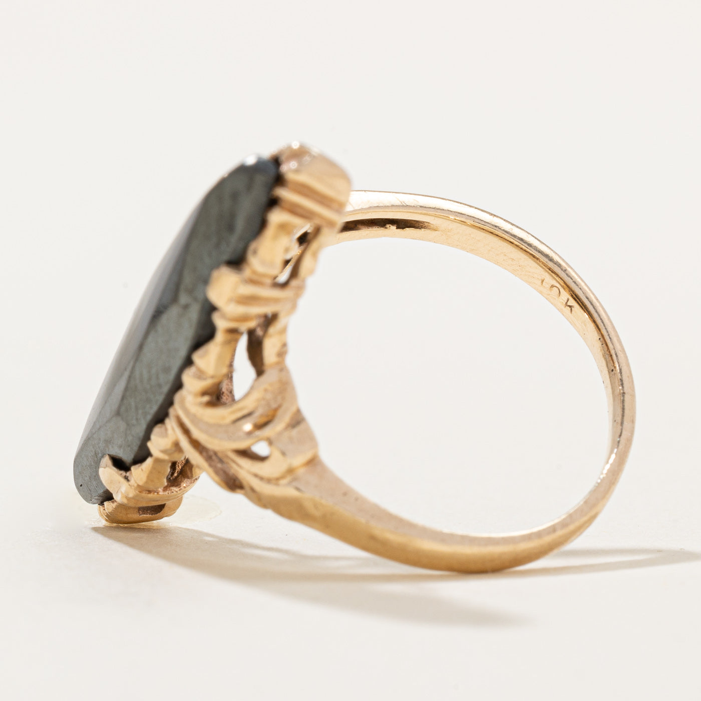 Hematite Navette Ring | 3.86ct | SZ 6.5 |