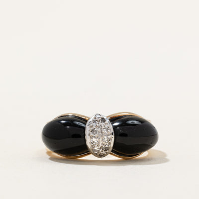 Onyx & Diamond Cocktail Ring | 5.00ctw, 0.10ctw | SZ 7 |