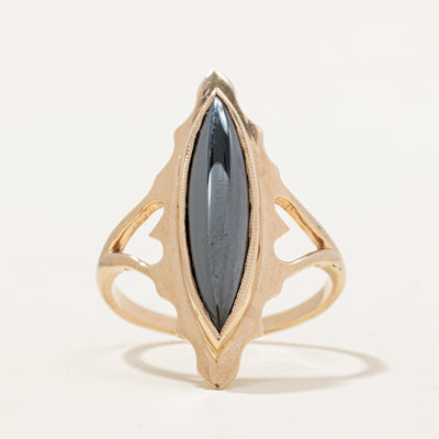 Navette Hematite Ring | 3.00ct | SZ 8.75 |