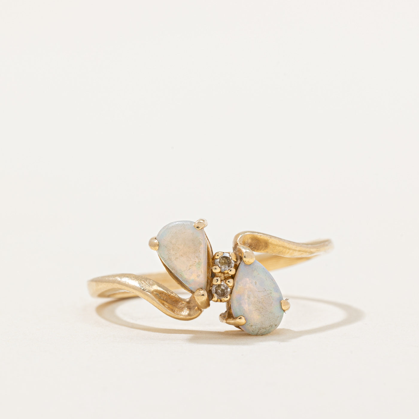 Opal & Diamond Bypass Ring | 0.24ctw, 0.01ctw | SZ 7 |