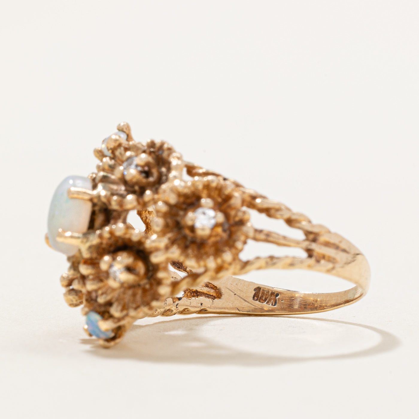 Opal & Diamond Cocktail Ring | 0.40ctw, 0.03ctw | SZ 6 |