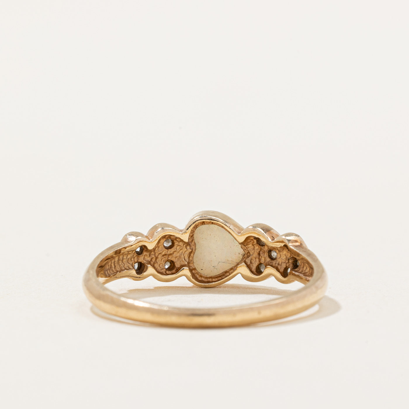 Opal & Diamond Heart Ring | 0.20ct, 0.05ctw | SZ 6 |