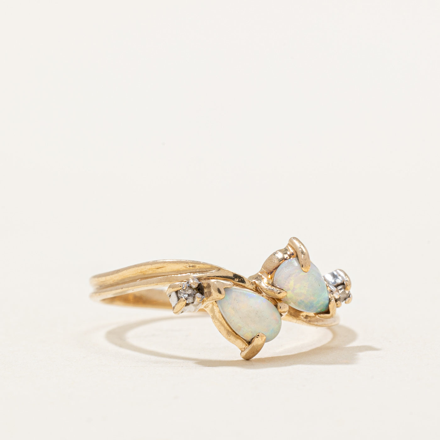 Opal & Diamond Bypass Ring | 0.20ctw, 0.01ctw | SZ 4.75 |