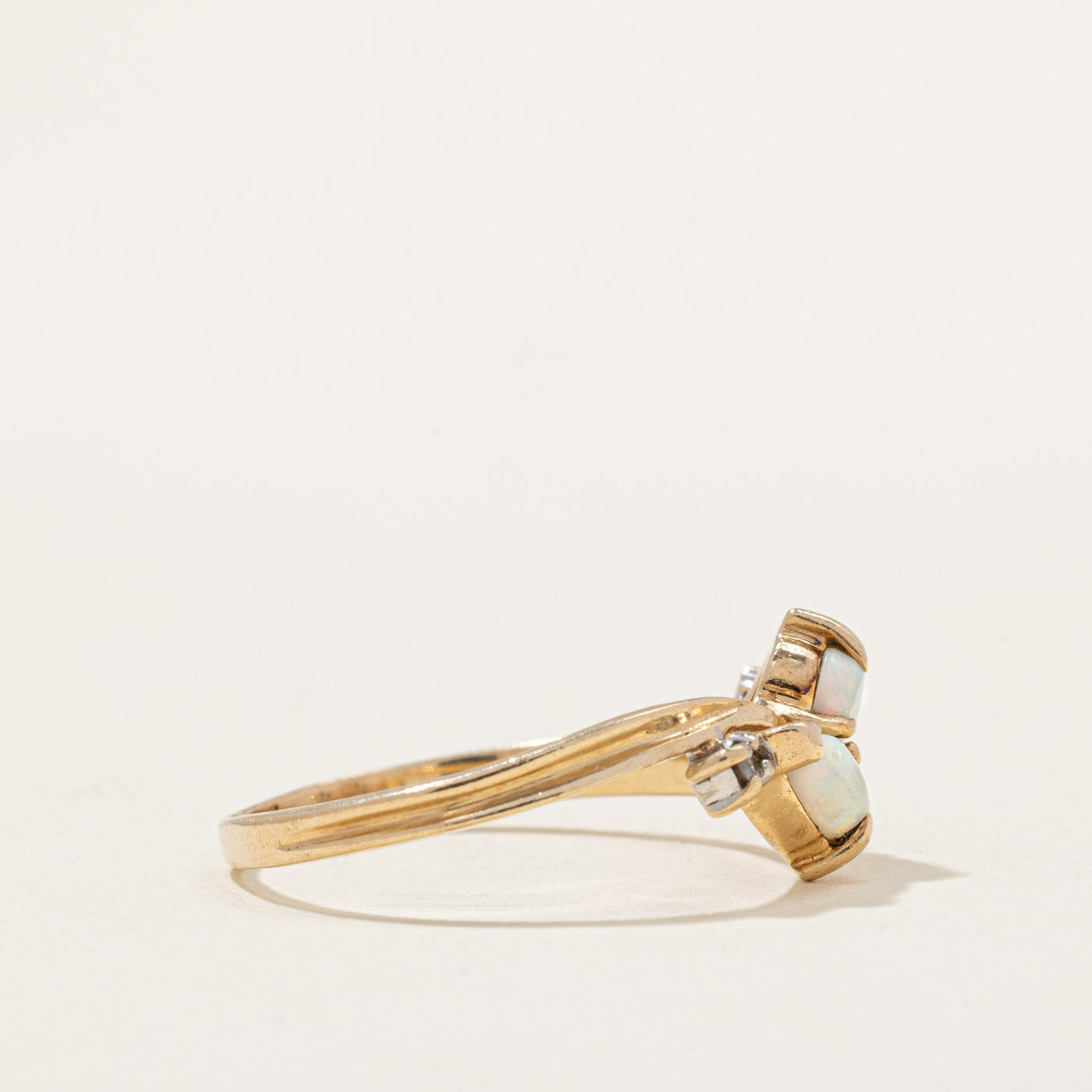 Opal & Diamond Bypass Ring | 0.20ctw, 0.01ctw | SZ 4.75 |