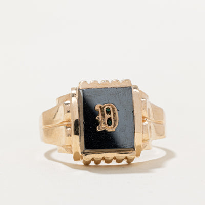 Hematite 'D' Signet Ring | 5.00ct | SZ 12.25 |